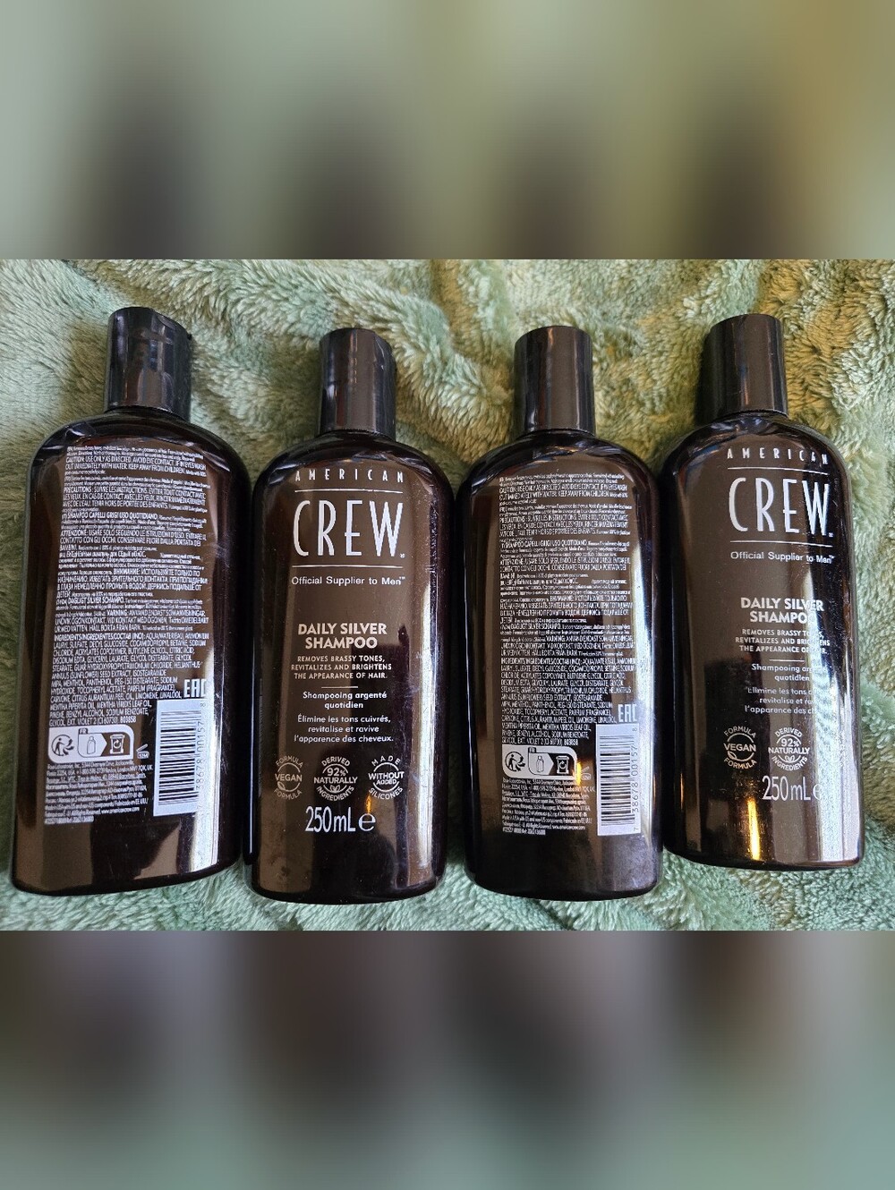Four American Crew Mens Daily Silver Shampoo for Men — 250ml Bundle New Salon
